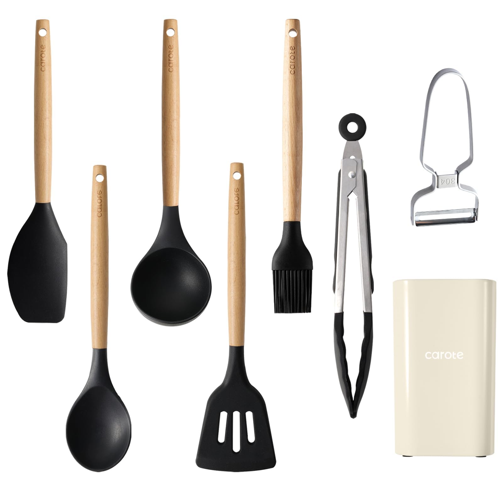 Amazon.co.jp: CAROTE カローテ キッチンツールセット8本 シリコン製